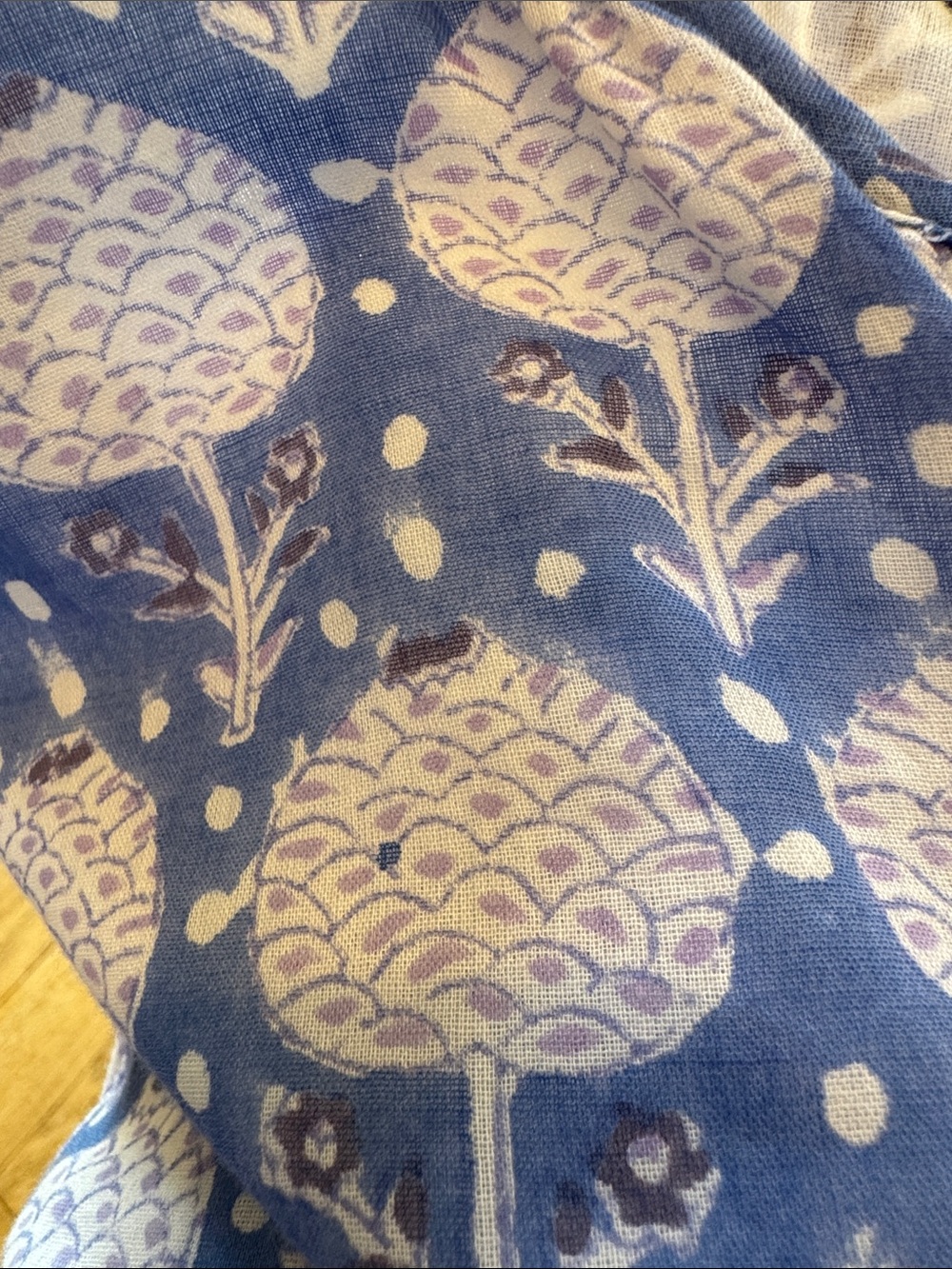 Oliphant blue and white long sleeve dress, size large - Picture 12 of 12